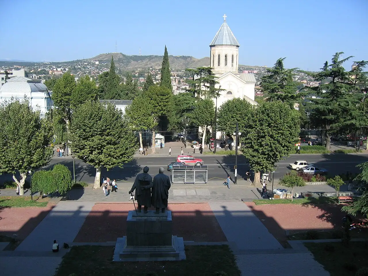Rustaveli Avenue in Tbilisi with traffic