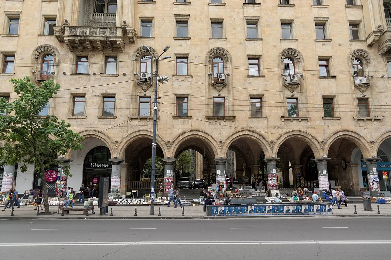 Rustaveli Avenue in central Tbilisi by day