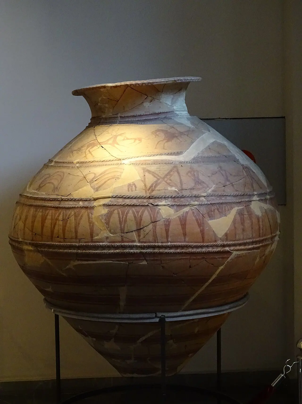 An ancient qvevri — a clay wine vessel in a museum
