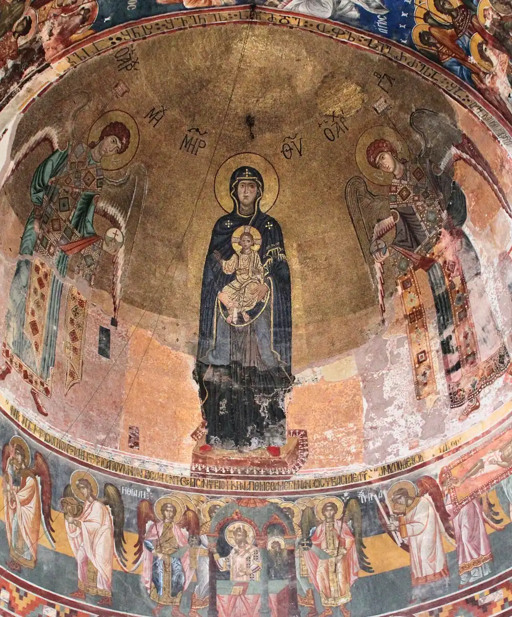Мозаика и фрески в алтарной апсиде собора Гелати