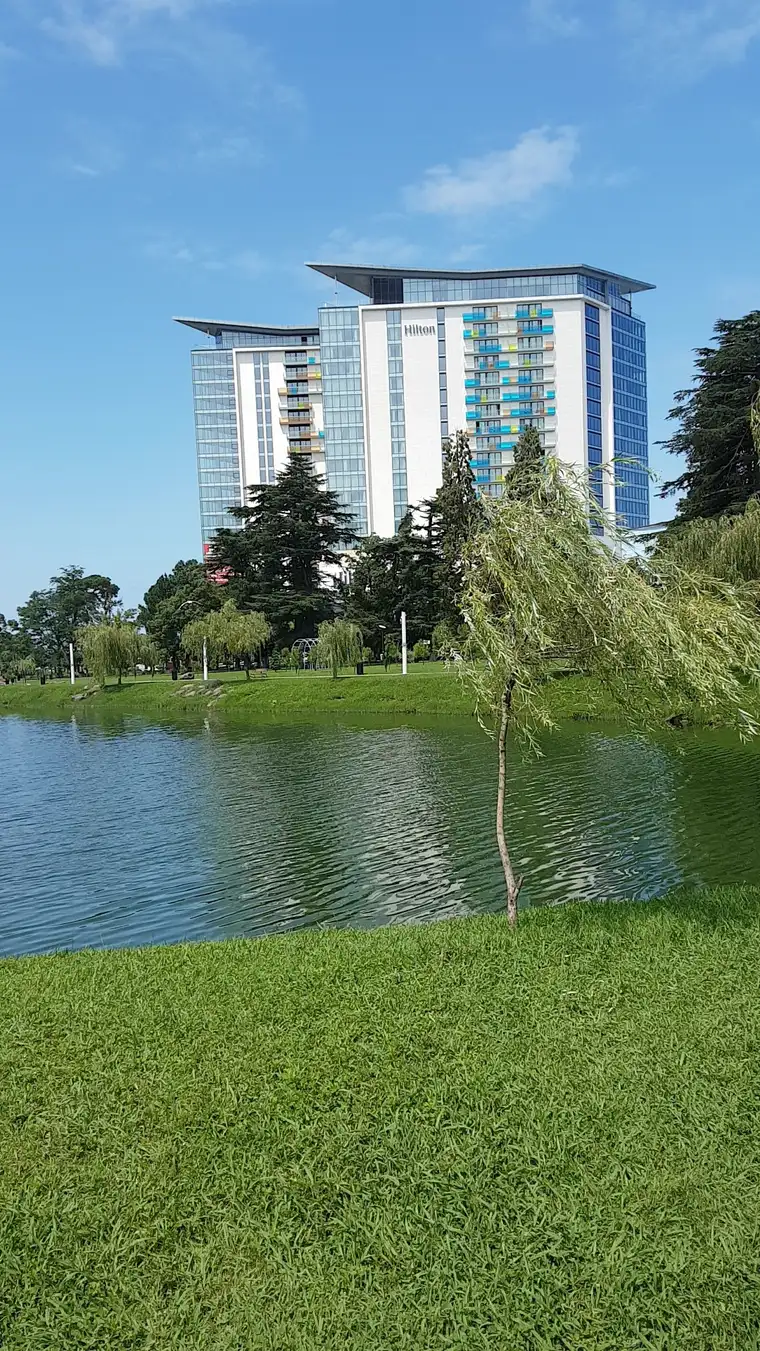 The high-rise Hilton Batumi hotel by the lake, home to Casino International