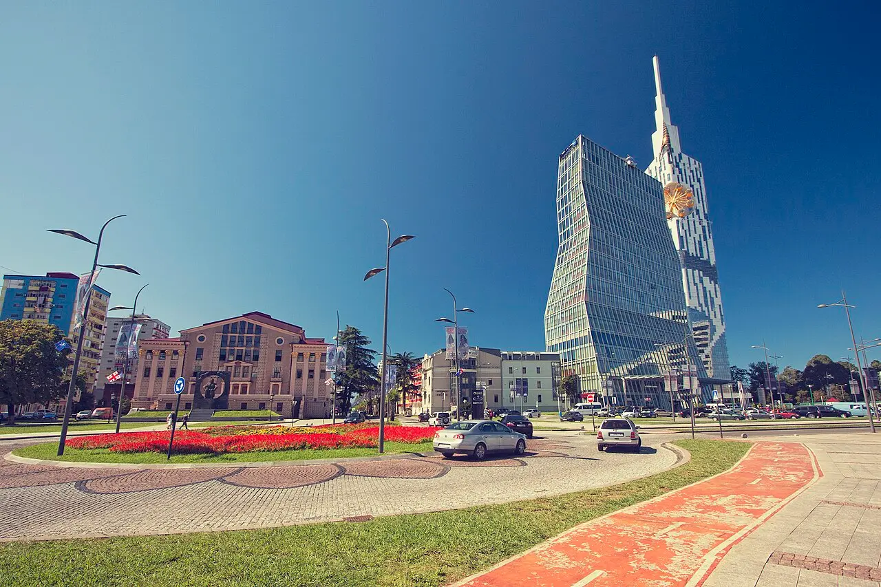 The 'sail-shaped' tower of the Radisson Blu hotel in Batumi