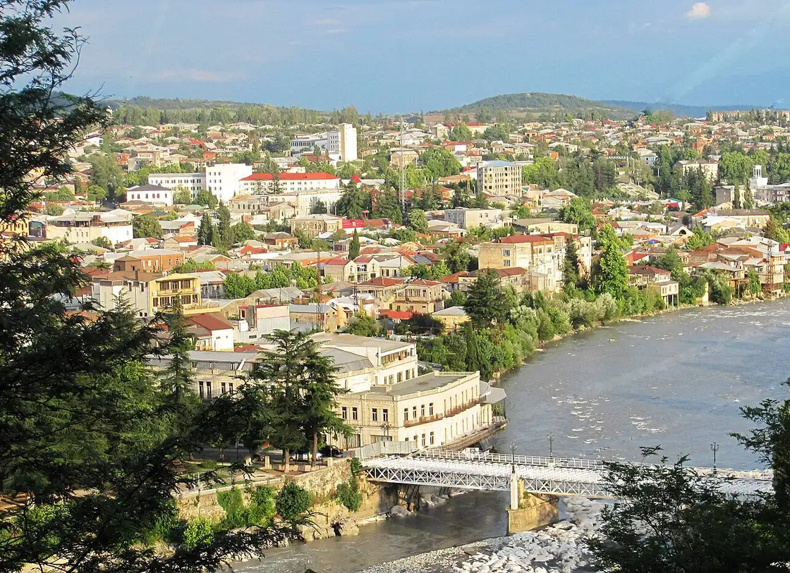 Morning panorama of Kutaisi and the Rioni river