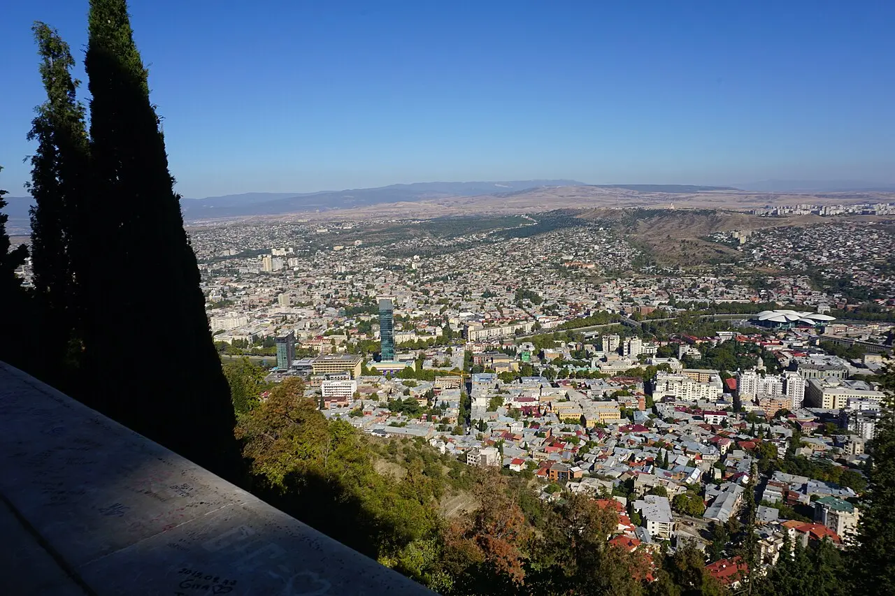 A viewpoint on Mtatsminda overlooking the city