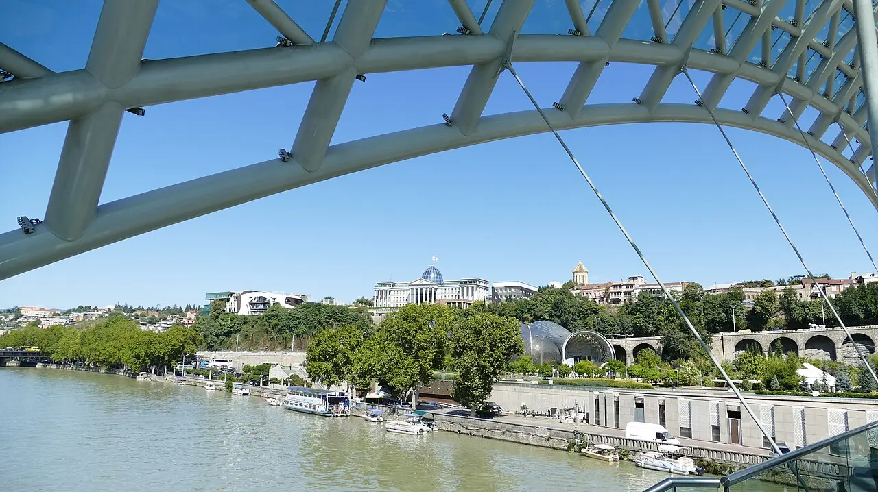 Rike Park and the Bridge of Peace on the Kura in Tbilisi