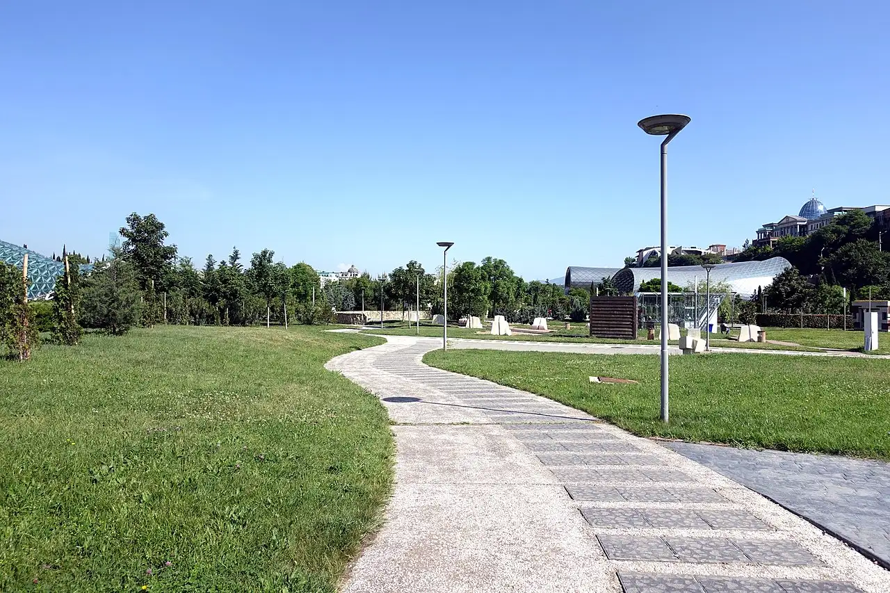 Lawns and paths of Rike Park