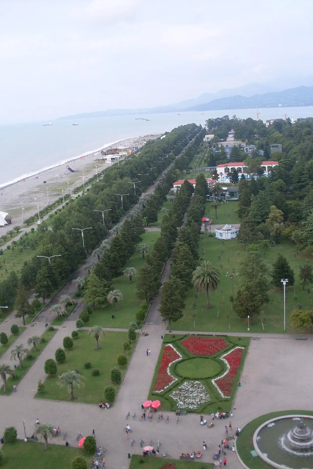 Batumi Boulevard and the city beach from above
