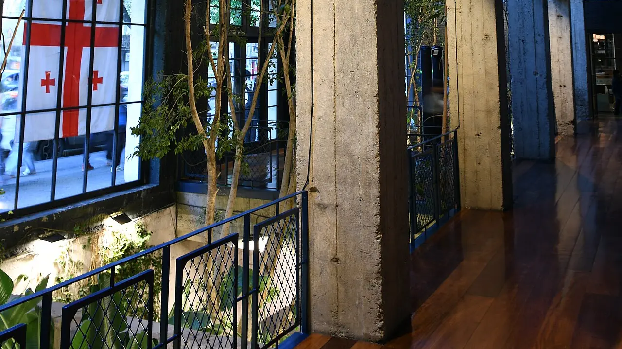 Café interior inside the Stamba design hotel