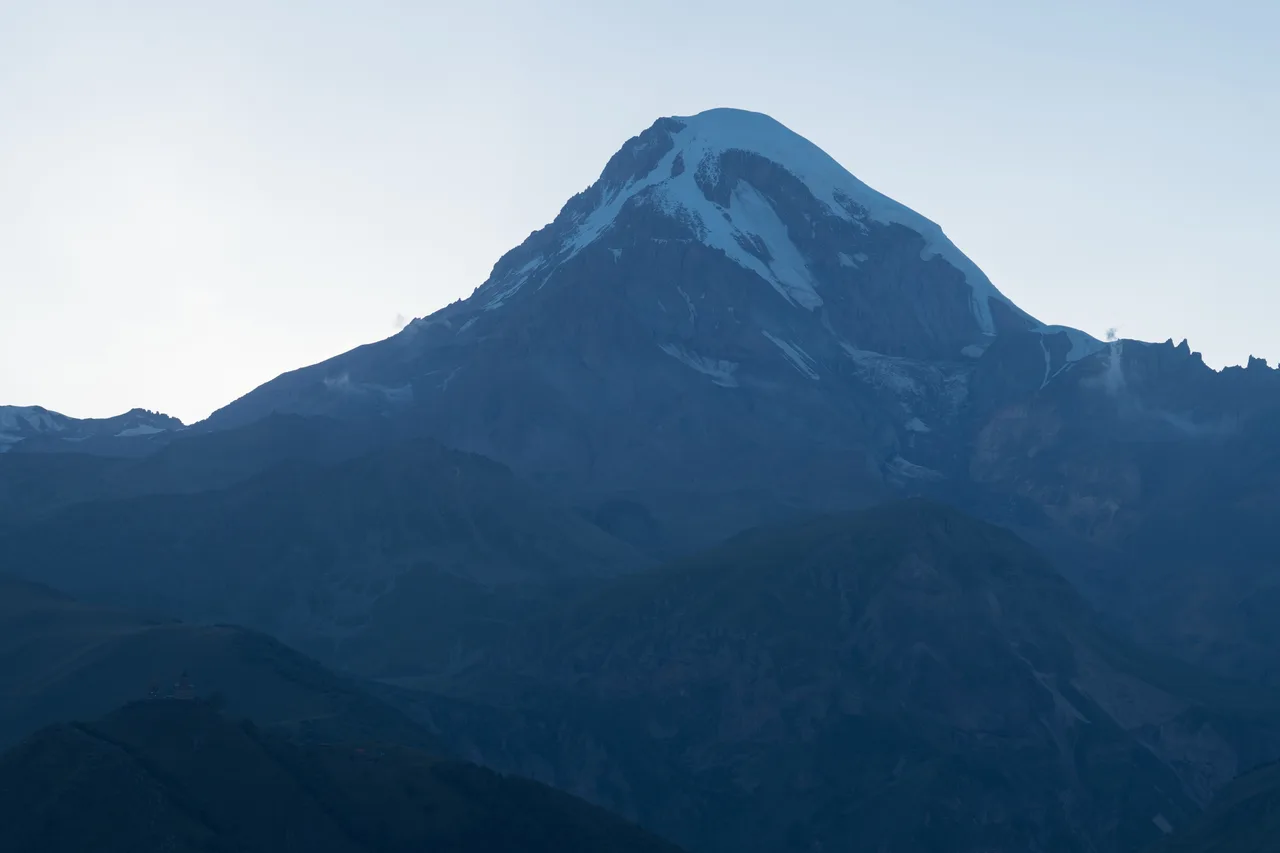 Mount Kazbek in the evening light