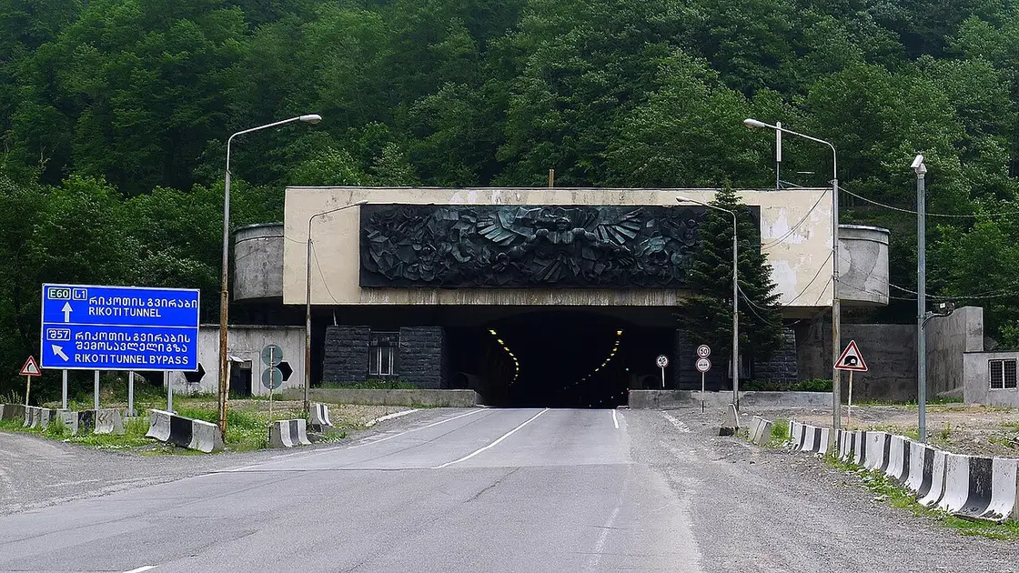 Tunnel on the Rikoti Pass on the Tbilisi–Batumi highway