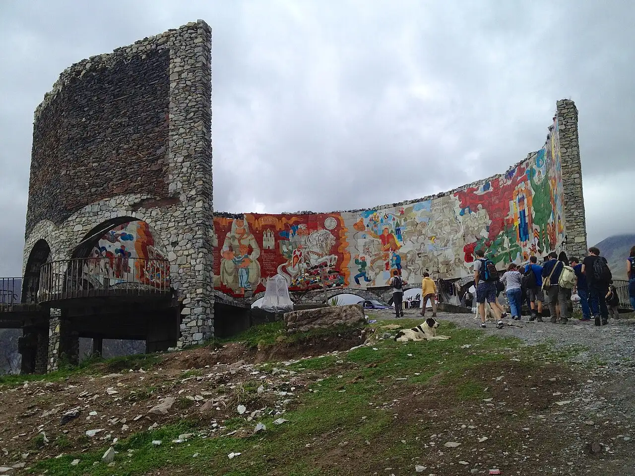 The Friendship Monument by the Georgian Military Road above Gudauri