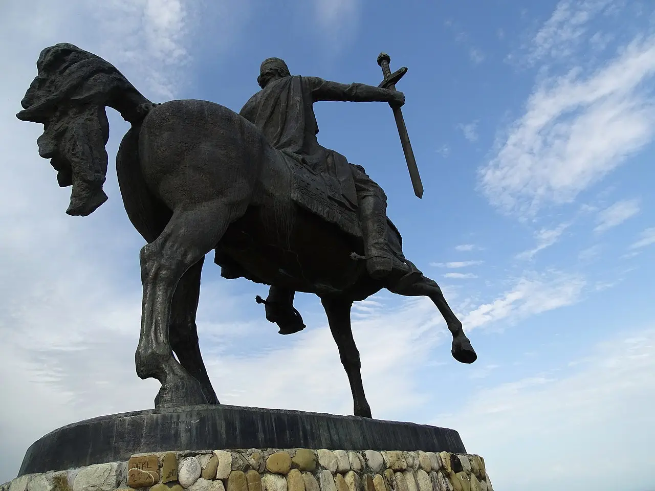 The equestrian statue of King Erekle II in Telavi