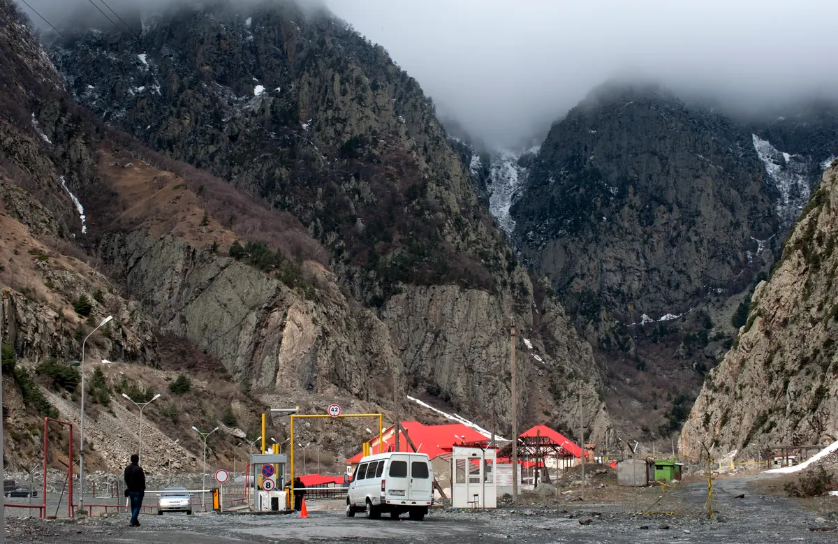 Georgian Dariali border checkpoint near Verkhny Lars