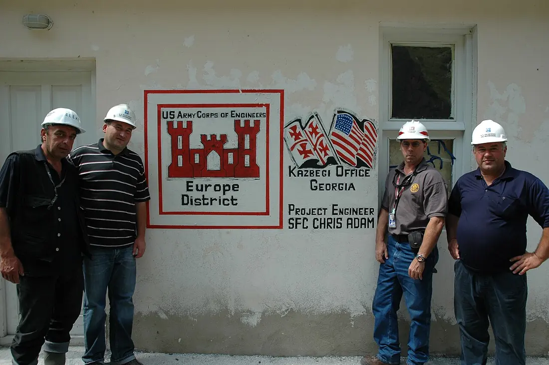Engineering office near the Kazbegi border checkpoint in the mountains